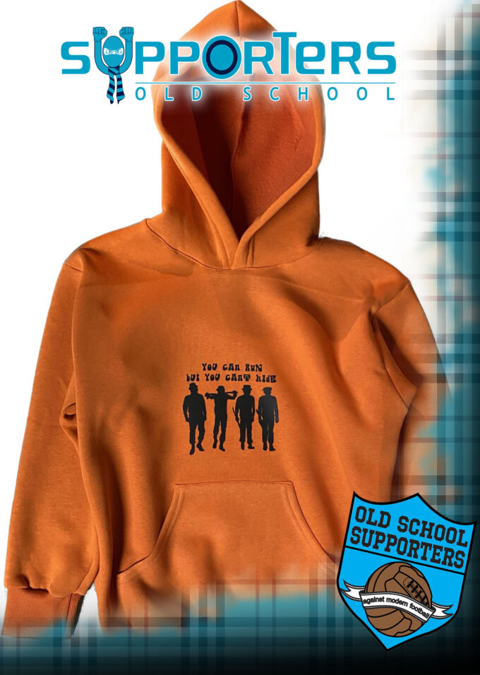 You can run but you can´t hide - kids hoodie🟧